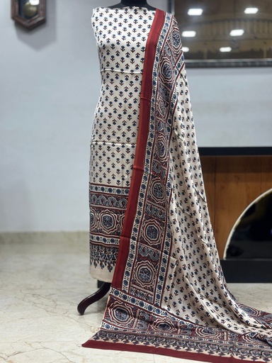 [SUMLK4650] Ajrakh Modal Top and Dupatta Sets 5012