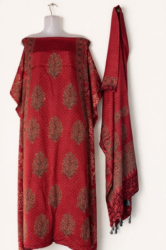 [SUMLK4650] Ajrakh Modal Top and Dupatta Sets 5012
