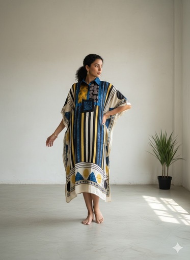 [KARH3950] Ajrakh Modal Kaftans 4803