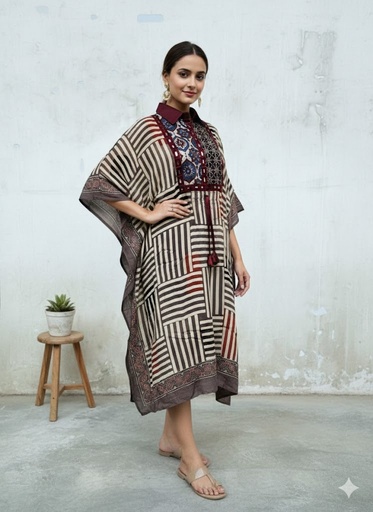 [KARH3950] Ajrakh Modal Kaftans 4803 