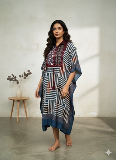 [KARH3950] Ajrakh Modal Kaftans 4803