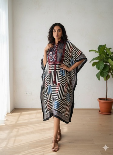 [KARH3950] Ajrakh Modal Kaftans 4803