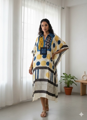 [KARH3950] Ajrakh Modal Kaftans 4803