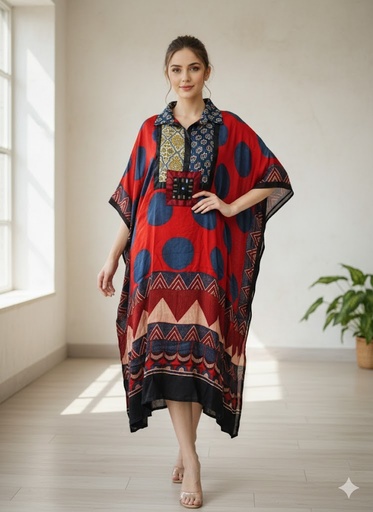 [KARH3950] Ajrakh Modal Kaftans 4803