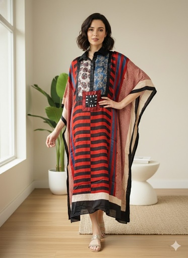 [KARH3950] Ajrakh Modal Kaftans 4803