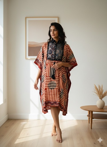 [KARH3950] Ajrakh Modal Kaftans 4803