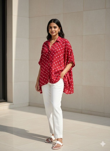 Bandhani Modal Shirt Kaftans 5015