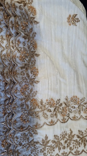 [DUAS3250] Premium Velvet Dupatta 4781 White