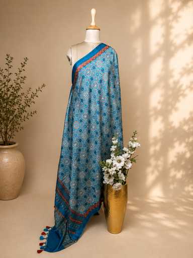 [DUAS2450] Digital Printed Tusser Dupatta  4781