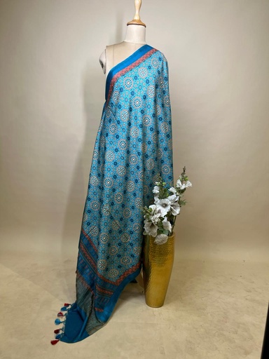 [DUAS2450] Digital Printed Tusser Dupatta  4781