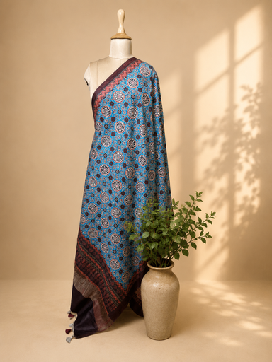 [DUAS2450] Digital Printed Tusser Dupatta  4781 