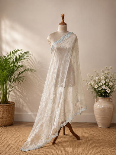 [DUAS1750] Organza Cutdana Dupatta 4780