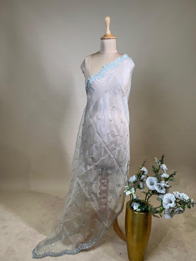 [DUAS1750] Organza Cutdana Dupatta 4780