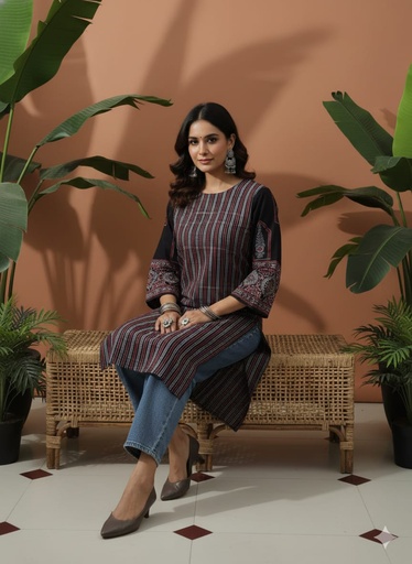 Ajrakh Cotton Kurtis 5055