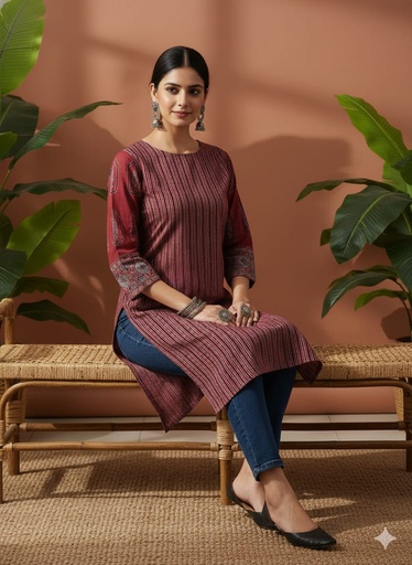 Ajrakh Cotton Kurtis 5055