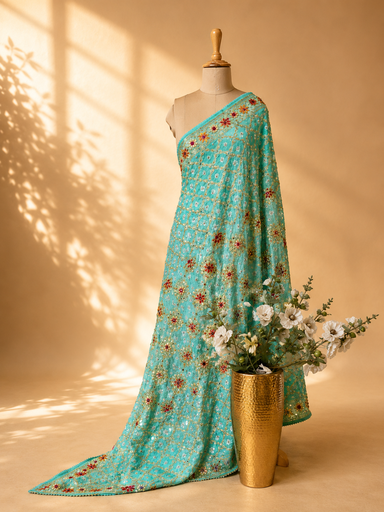 [DUAS3950]  Bandhej Silk Dupatta 4781 