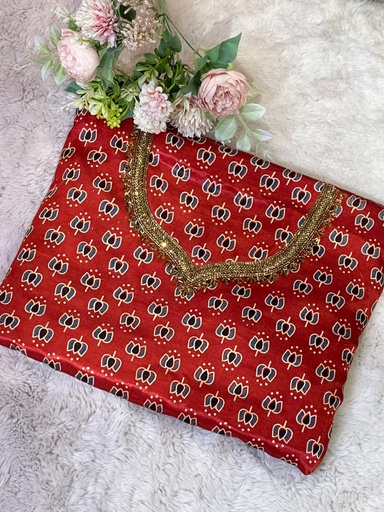 [CFMLK2750] Ajrakh Mashru Fabric 5013