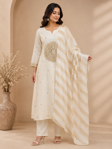 Premium Mul Chanderi Kurti Set 5046