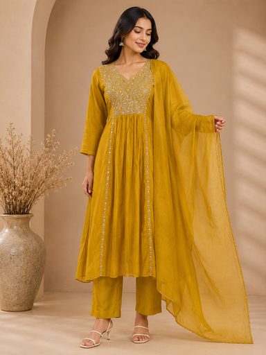 Premium Mul Chanderi Kurti Set 5046 