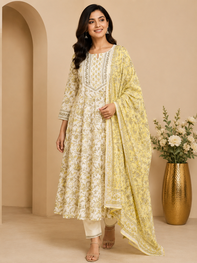 Premium Cotton Kurti Set  5043