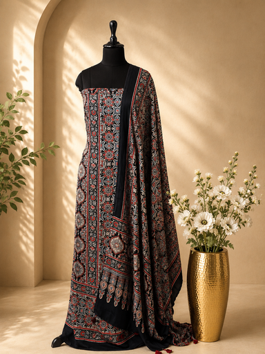 [SUMT3950] Ajrakh Modal Top Dupatta Sets 5012