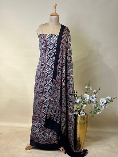 [SUMT3950] Ajrakh Modal Top Dupatta Sets 5012