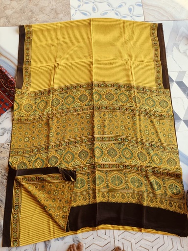 [SAKD5950] Ajrakh Modal Silk Sarees 4243