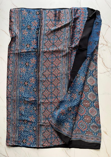 [SAKD5950] Ajrakh Modal Silk Sarees 4243