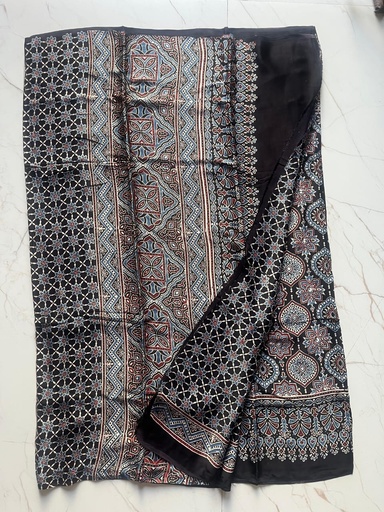 [SAKD5950] Ajrakh Modal Silk Sarees 4243