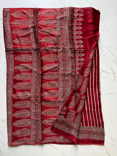 [SAKD5950] Ajrakh Modal Silk Sarees 4243