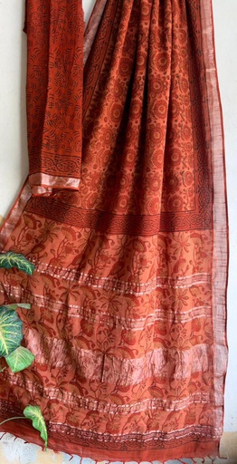 [SACH2750] Linen Cotton Saree 5012