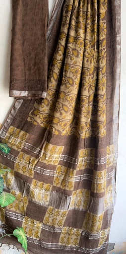 [SACH2750] Linen Cotton Saree 5012