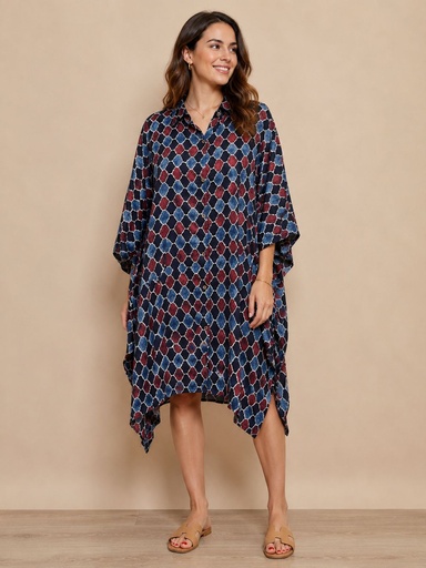 Ajrakh Modal Shirt Kaftans 5015 BLACK 2