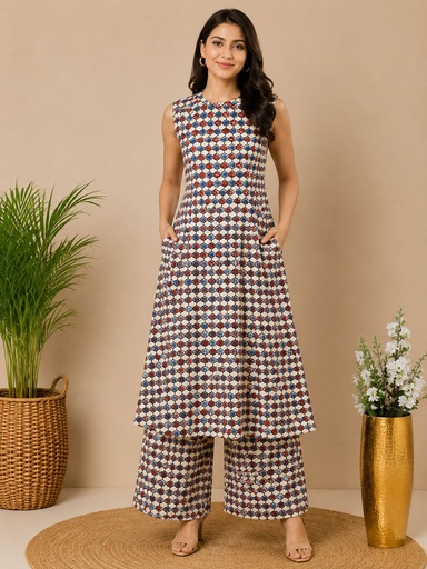 Ajrakh Cotton Coord Sets 5028  