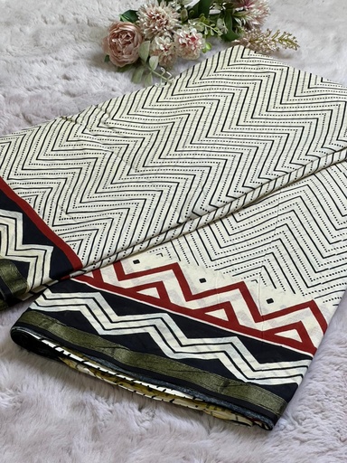 [SASH1950] Zari border Cotton Sarees 5013