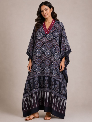 [KARH2250] Ajrakh Cotton Kaftans 4802 