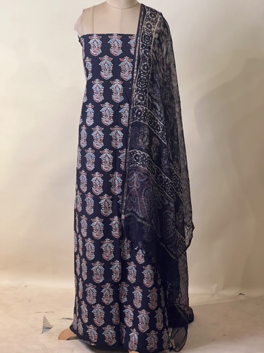 [SUMT3650] Kota Dupatta Ajrakh Suit 5025