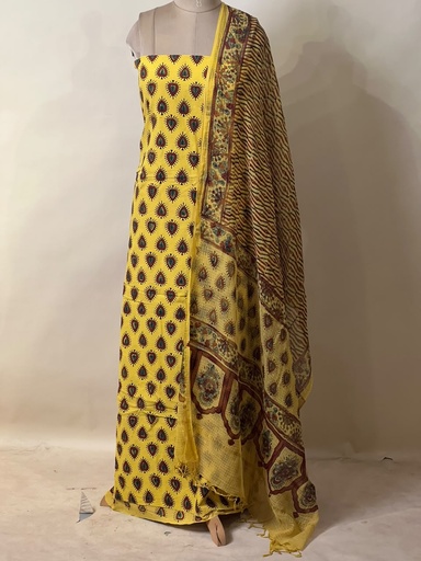 [SUMT3650] Kota Dupatta Ajrakh Suit 5025