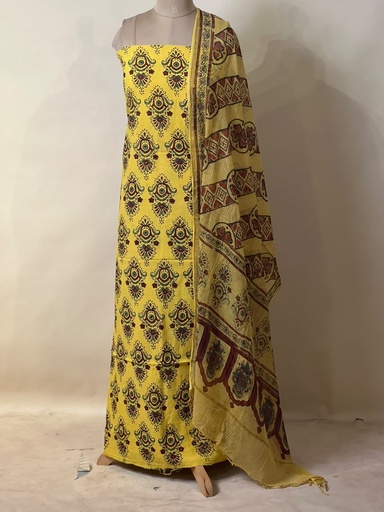[SUMT3650] Kota Dupatta Ajrakh Suit 5025