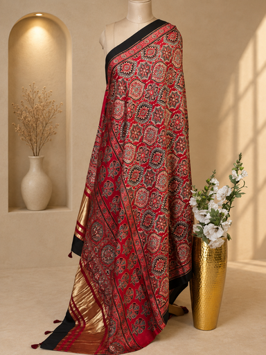 [DUMT2790] Ajrakh Modal Dupatta 5072