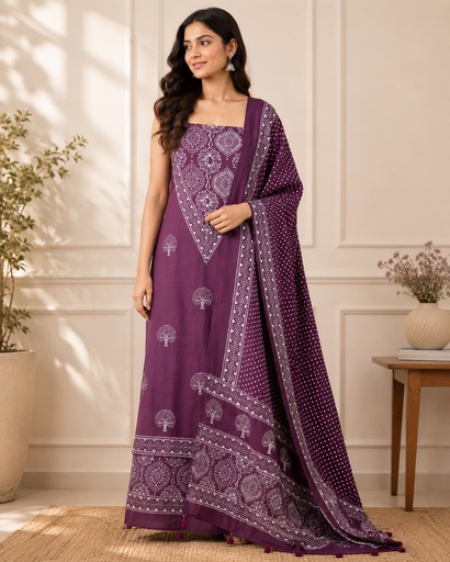 [SUMT3490] Ajrakh Muslin Suit 5025