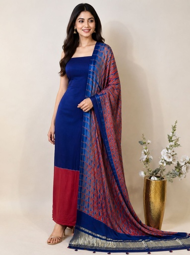 [SUMT5950] Ajrakh Modal Shibori Suit 5012