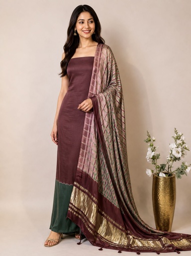 [SUMT5950] Ajrakh Modal Shibori Suit 5012