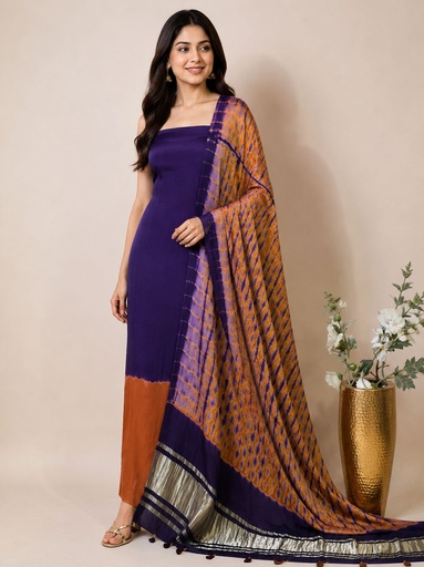 [SUMT5950] Ajrakh Modal Shibori Suit 5012