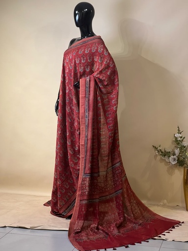[SAMT6450] Ajrakh Maheshwari Silk Sarees 5028