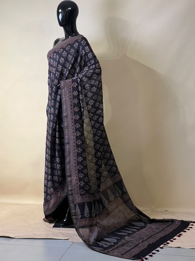 [SAMT6450] Ajrakh Maheshwari Silk Sarees 5028