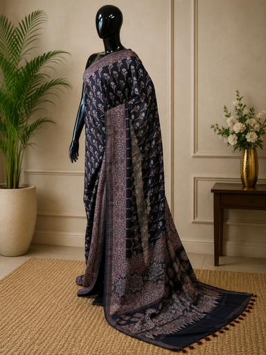 [SAMT6450] Ajrakh Maheshwari Silk Sarees 5028