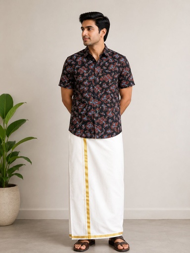 Ajrakh Cotton Mens Shirt 5049