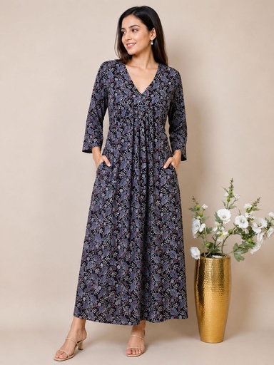 Ajrakh Cotton Aline Kurti 5028