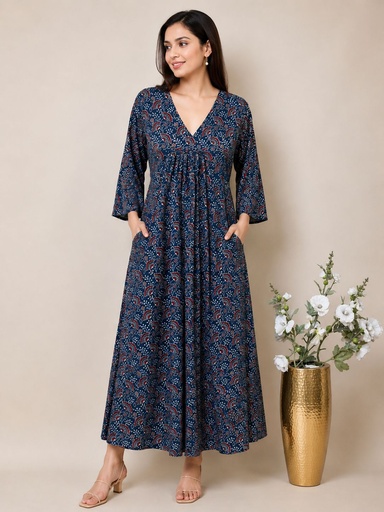 Ajrakh Cotton Aline Kurti 5028